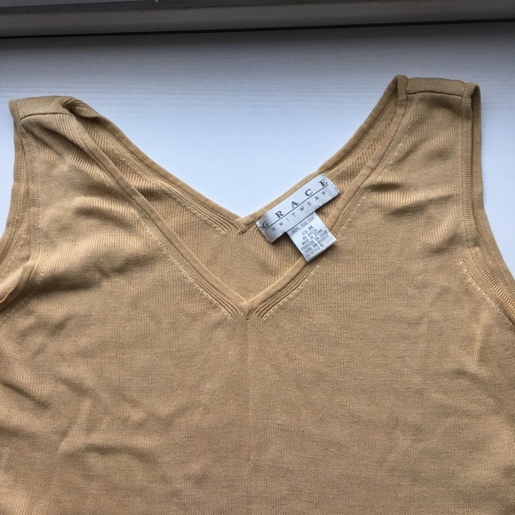 Rare Vintage 100% Silk Gold Grace Knitwear Tank - Picture 4 of 4